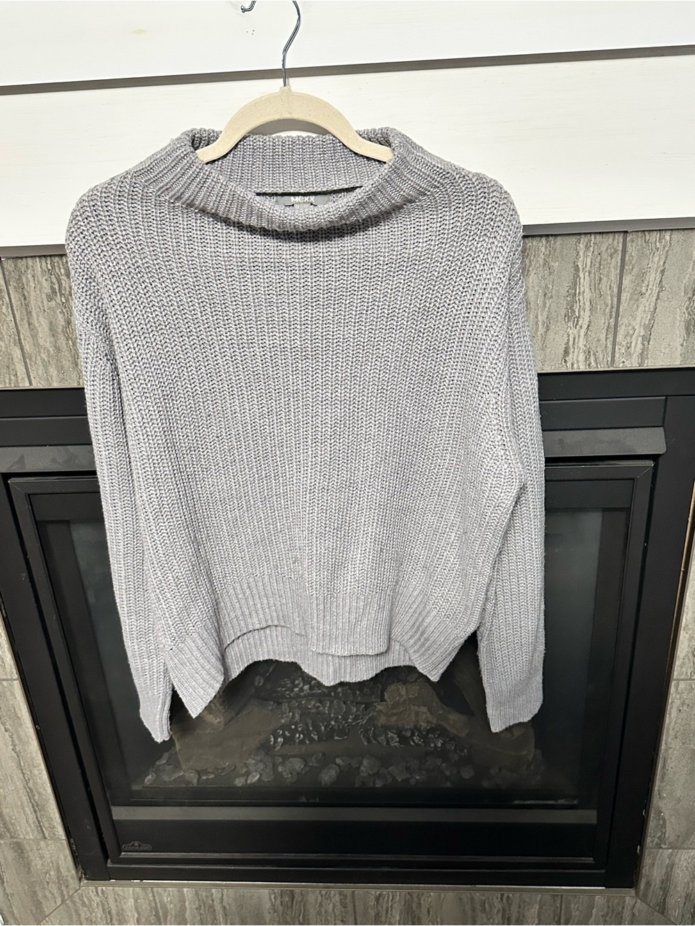 MEXX Grey Chunky Knit Funnel Neck Sweater Size L